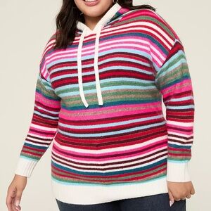 NWT Lane Bryant Lurex Shimmer Stripe Sweater Hoodie